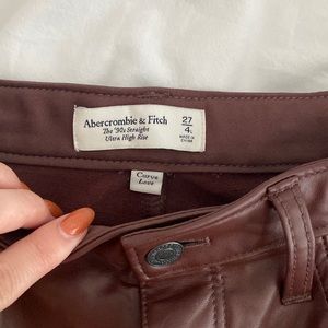Abercrombie brown leather pants -90 high rise